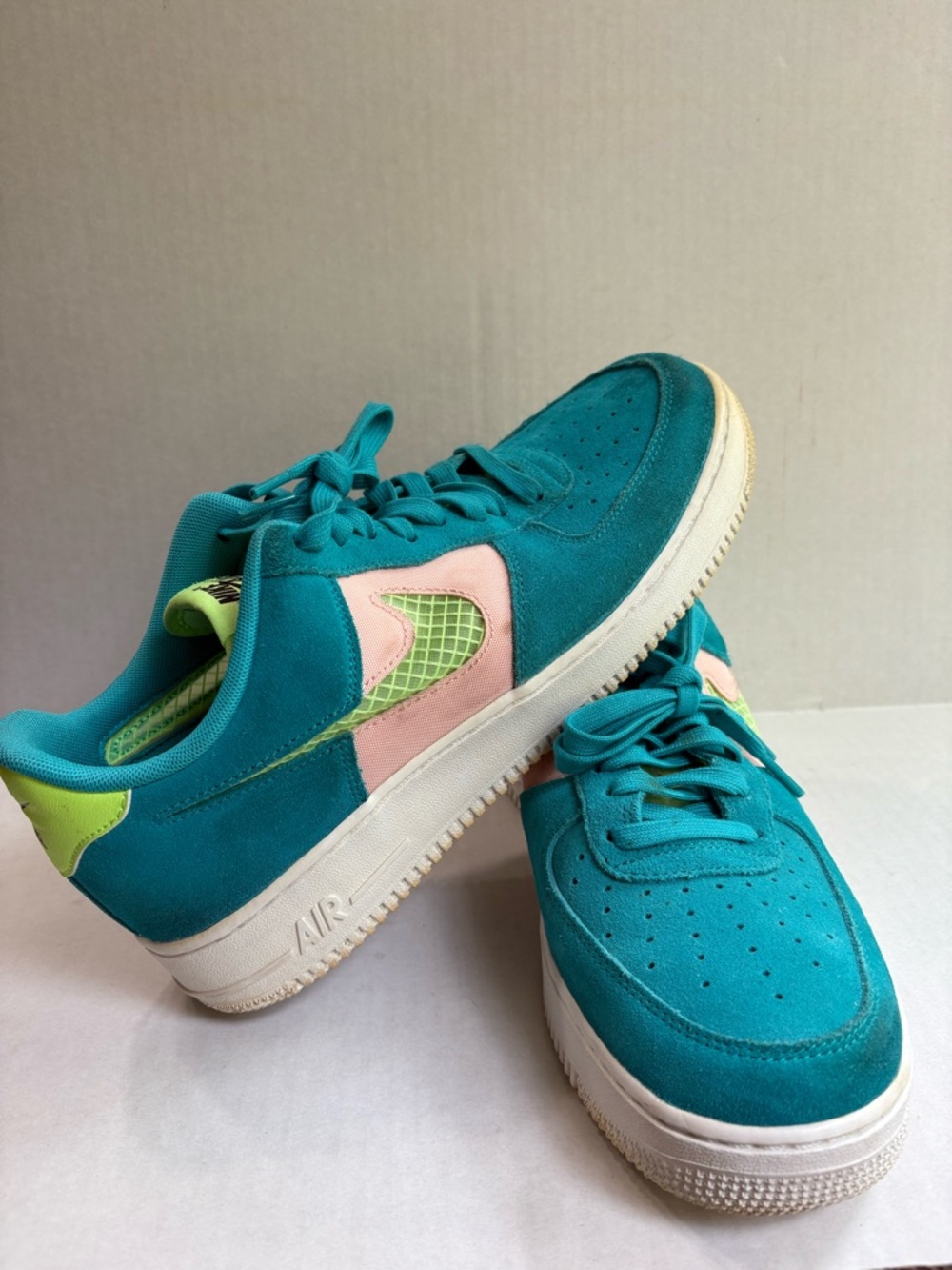Mens Size 10.5 - Nike Air Force 1 Low "Oracle Aqua" Casual Shoes - CK4383-300